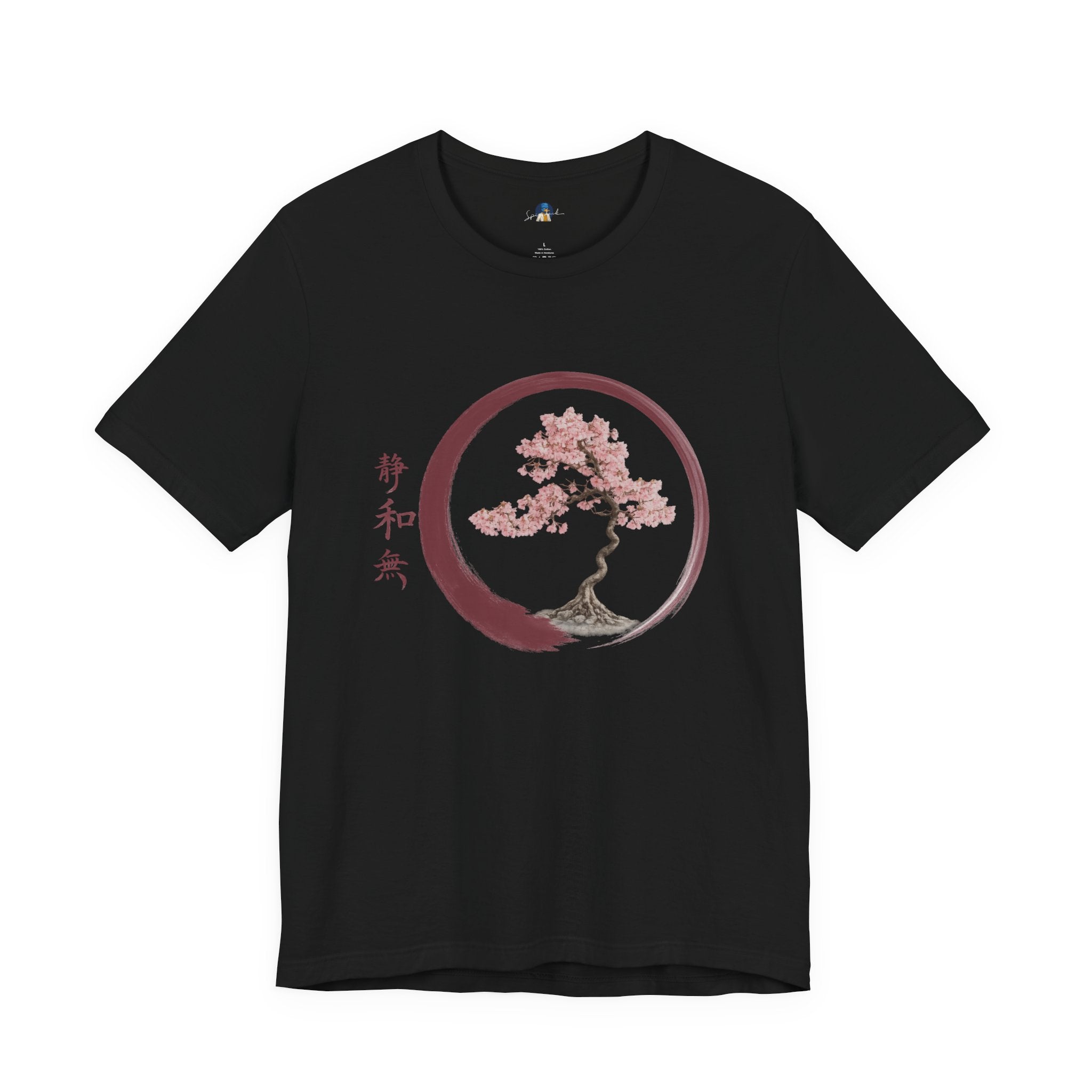 Sakura, Cherry Blossom, Bonsai t-shirt on black