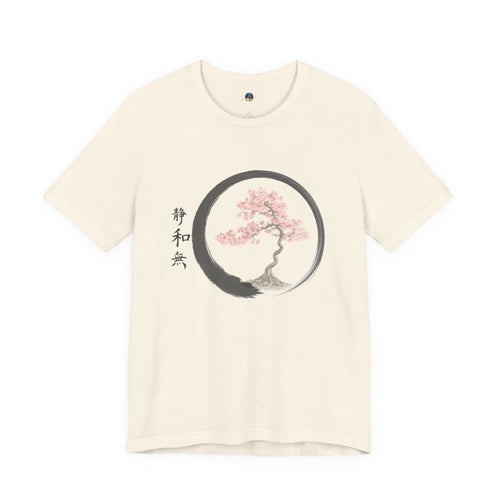 Sakura, Cherry Blossom, Bonsai t-shirt on natural/bone