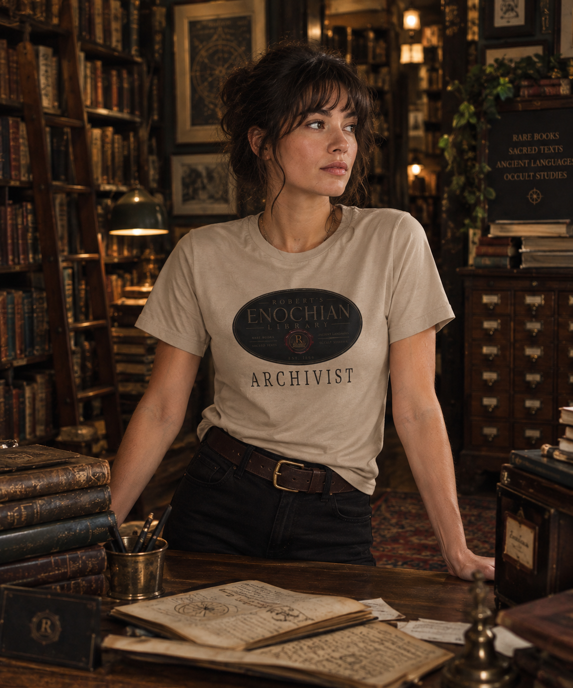 Robert’s Enochian Library | Classic Archivist Staff Tee